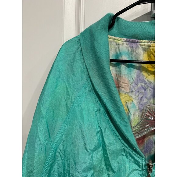 Vintage Casual Isle Windbreaker Tracksuit Set Teal Sz XL Reversible Retro Sport - Picture 7 of 16